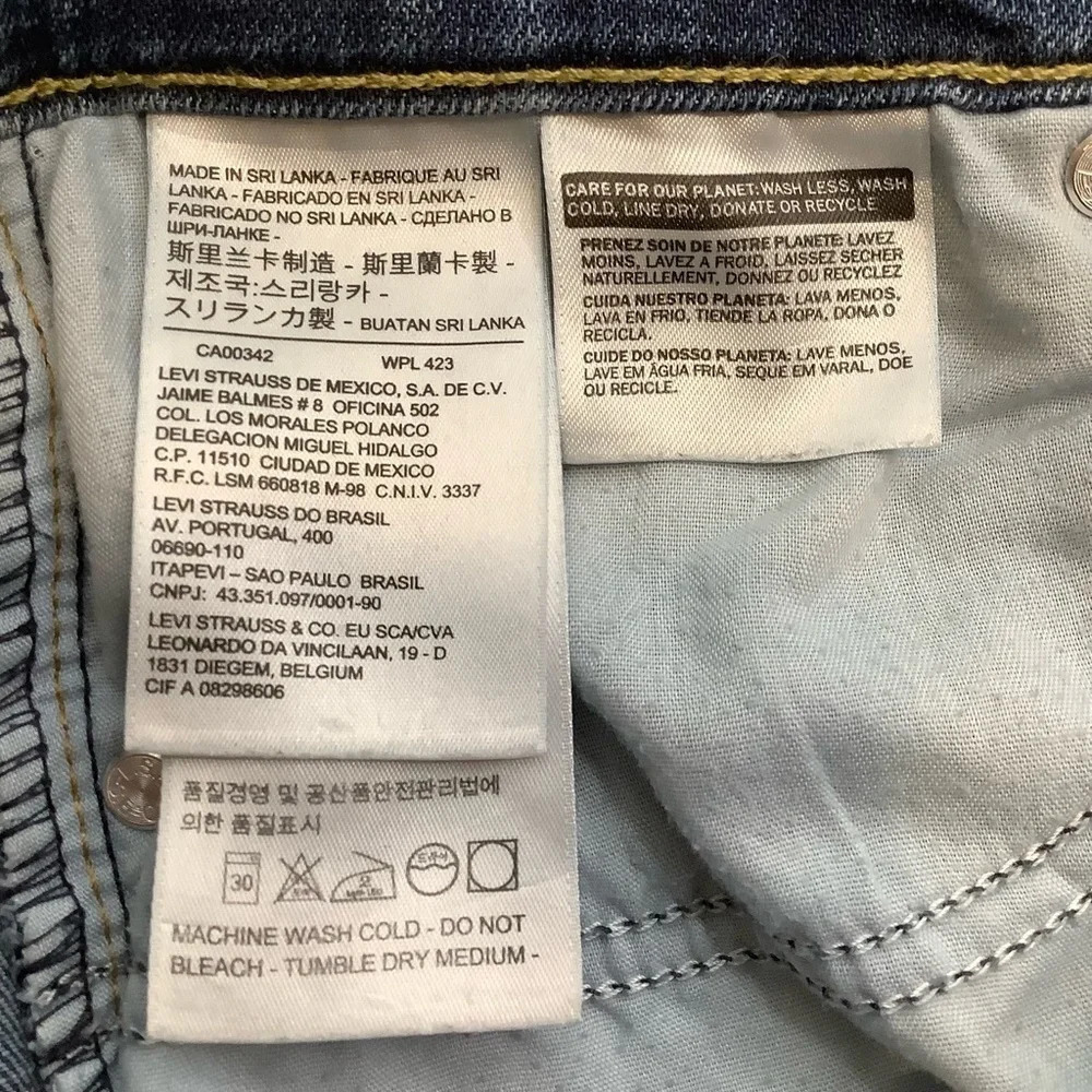 LEVI'S 721 High Rise Distressed Skinny Jeans Raw Hem Blue Size 28 - Picture 12 of 14